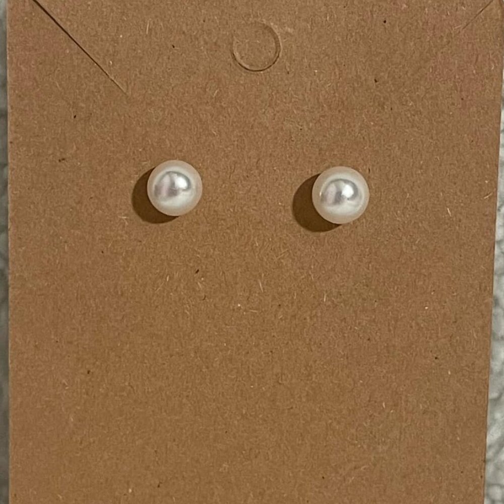 Faux Pearl Stud Earrings